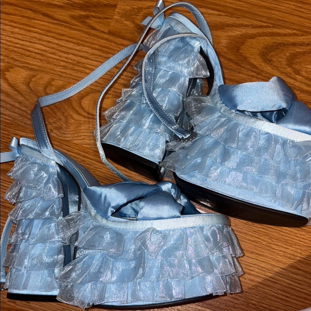 Sugar Thrillz Blue Ruffle Shoes